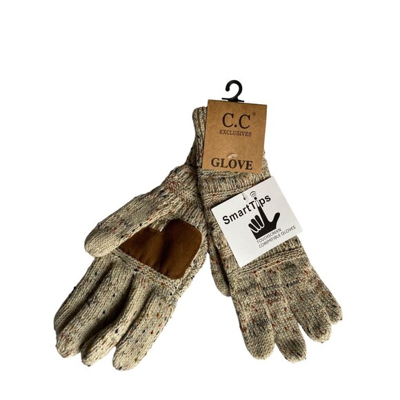 2 X C.C Exclusives SmartTips Touchscreen Women Gloves Leather Patch Texting Tech - Picture 2 of 10